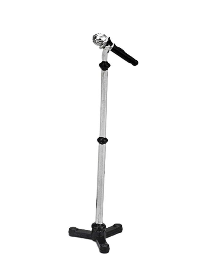 Mozff Black Dollhouse Decoration Accessories, 1:12 Dollhouse Miniature Scene Model Microphone with Stand Play Toy, Decortion, Dollhouse Furniture, Doll's Microphone (90 x 18 mm) - Image 1